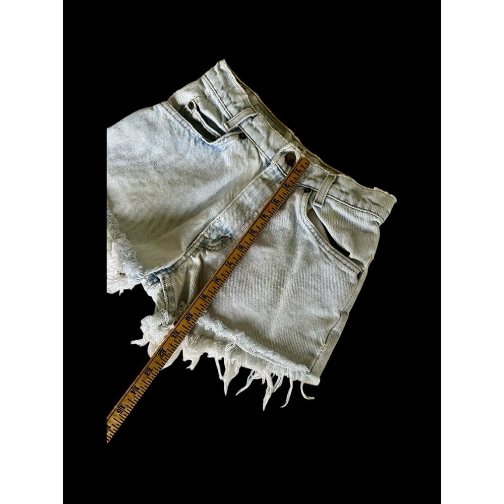 Vintage Levis 550 Cut Off Jean Shorts Womens 24 Light Wash Orange Tab Student - Picture 7 of 13